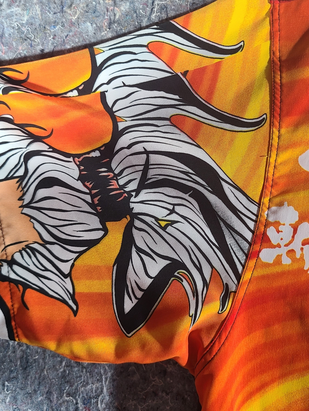 DTEK Sport Anime Button Up Shirt XL Orange All Over Print Graphic Polyester - Picture 4 of 6